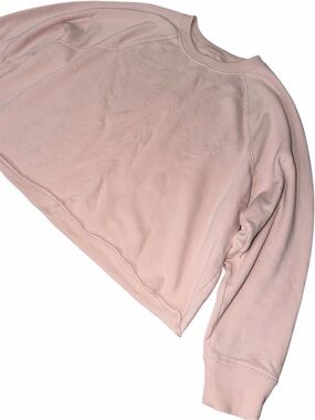 AERIE Lightweight Cropped Crewneck Sweatshirt in Soft Pink